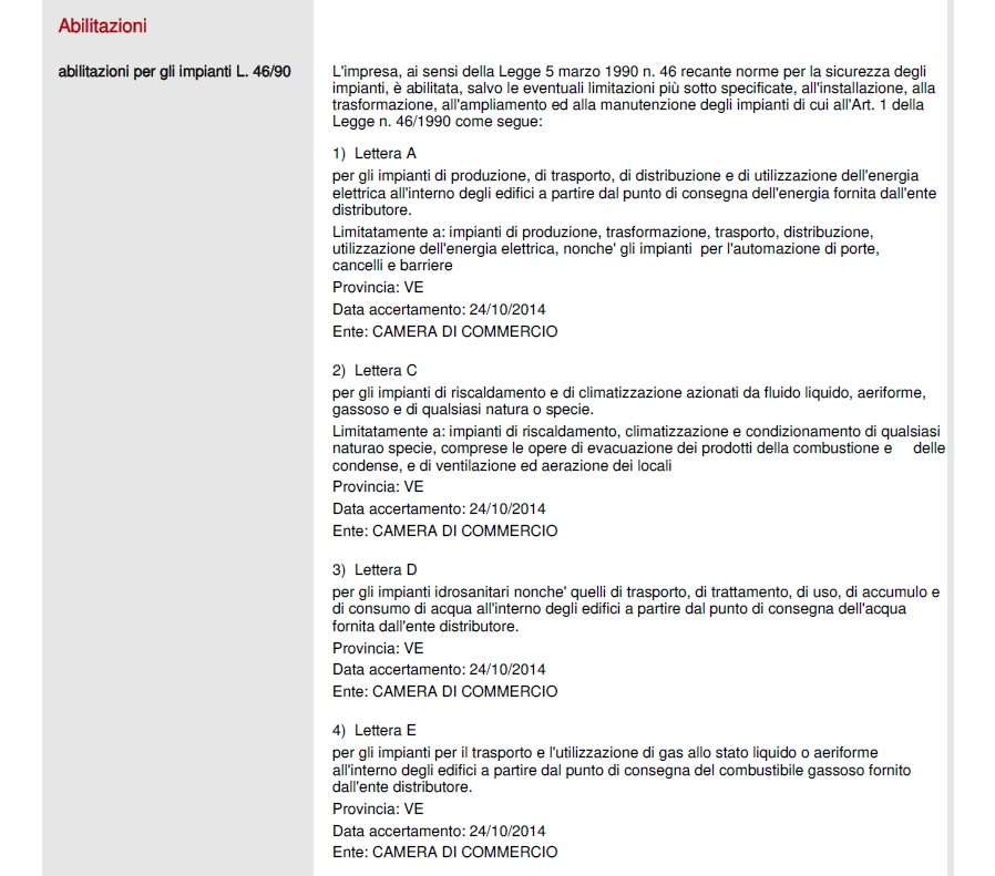 Abilitazioni legge 46/90 requisiti professionali