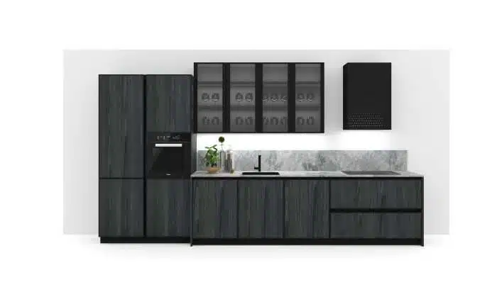 cucina moderna lineare con top in gres porcellanato per Venezia Mestre