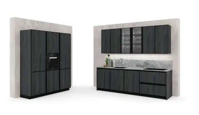 cucina moderna con gola nera e fianconi