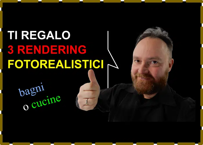 banner ti regalo 3 rendering fotorealistici -- bagno o cucina