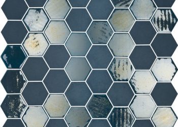 mosaico esagonale blu