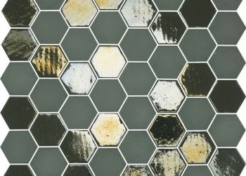 mosaico esagonale marrone