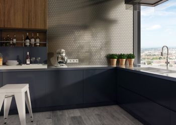 rivestimento con mosaico esagonale