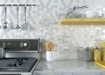 rivestimento con mosaici esagonali