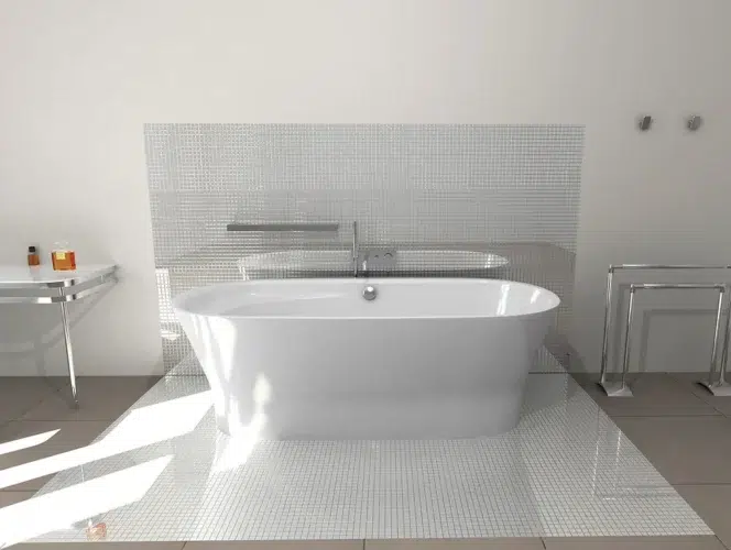 mosaico bianco da bagno
