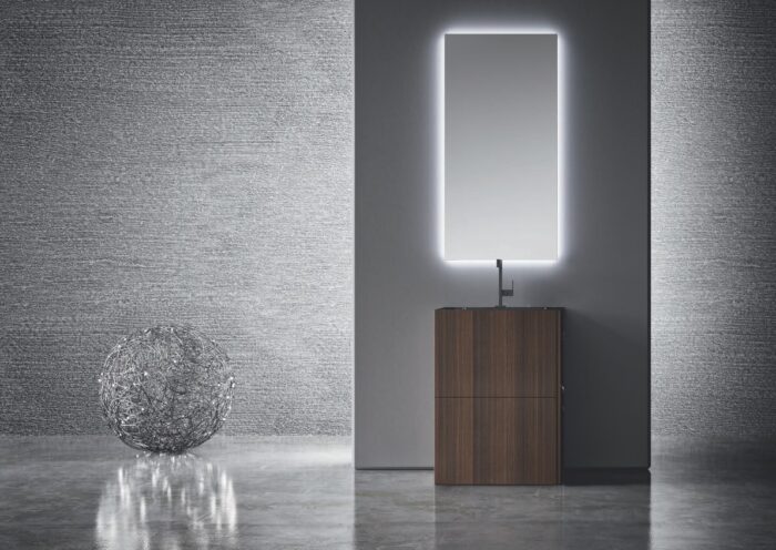 mobiletto bagno design specchiera retroilluminata