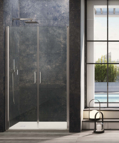 porta doccia saloon apertura dentro fuori profili spazzolati