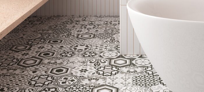 cementine bagno esagonali