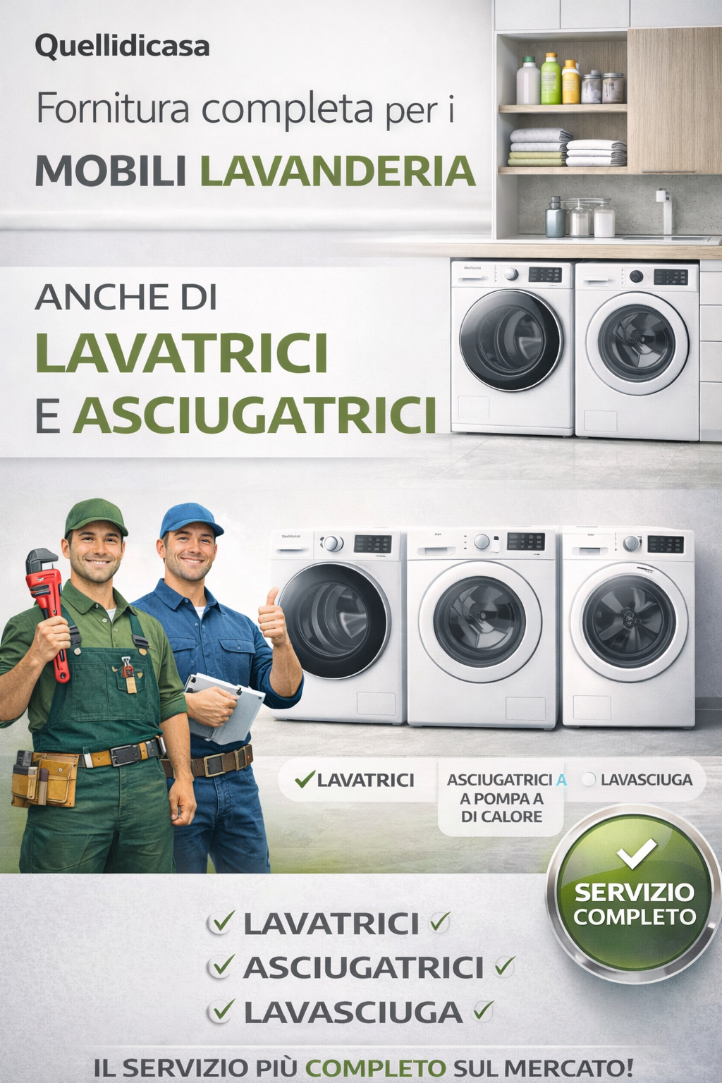 offerta mobili lavanderia con elettrodomestici