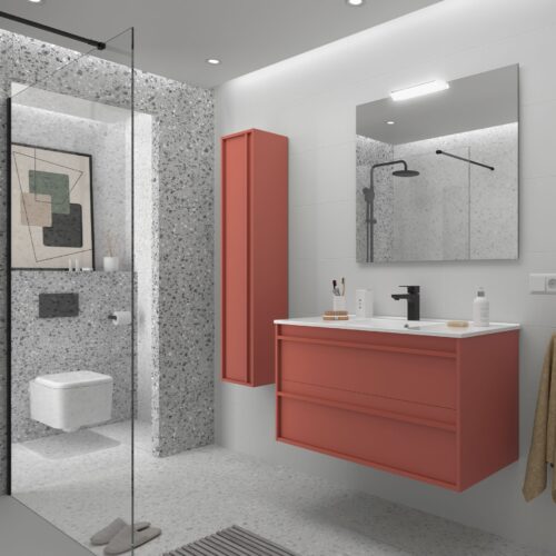 arredo bagno economico rosso opaco
