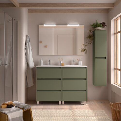 bagno doppio lavandino verde