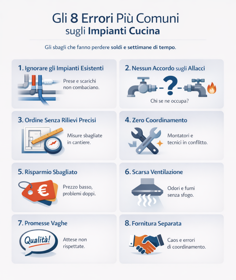 8 errori comuni impianti cucina