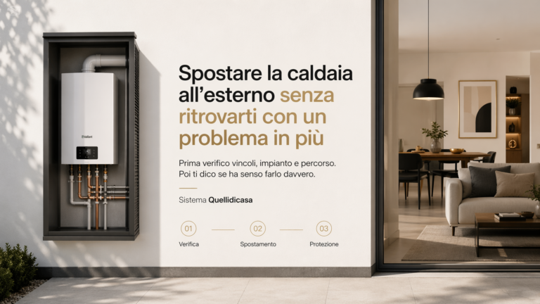 spostare caldaia esterno facciata balcone terrazzo