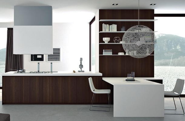 top cucina corian solid surface colore bianco opaco