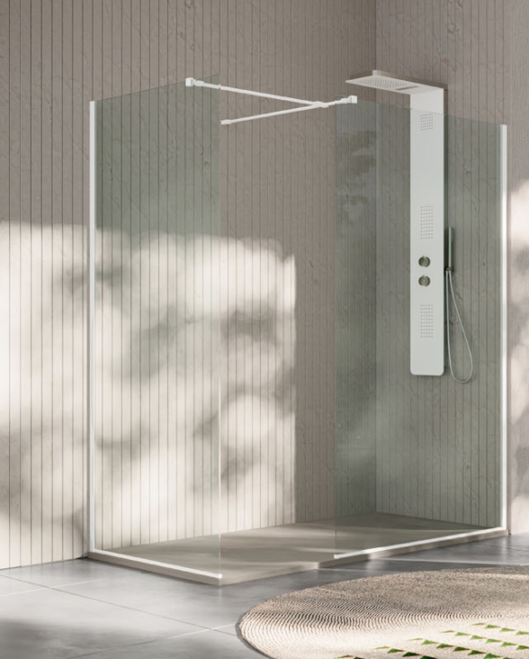 configurazione doccia walkin ad angolo negozio Marcon